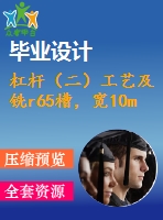 杠桿（二）工藝及銑r65槽，寬10mm夾具設(shè)計[含cad圖紙，工藝工序卡，說明書等資料全套]