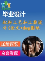 杠桿工藝和工裝設計(論文+dwg圖紙)